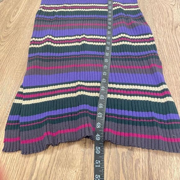 NWT Anthropologie Dolan Anne Ribbed Purple Striped Mock Neck Midi Dress 2X Work - Picture 10 of 10